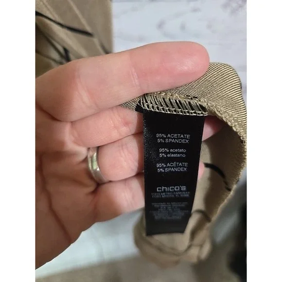 Chico's Travelers Brown Striped Clambake Long Sleeve Duster Jacket Womans 1 Med - Picture 5 of 5